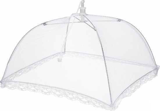 Vliegenkap uitklapbaar 30 x 30 x 20 cm wit - 3 Stuks van Merkloos