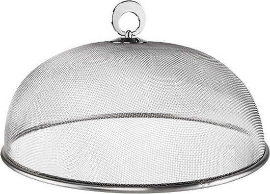 Vliegenkap zilver voor voedsel 30 cm voedselkap - Tafel afdekkappen/vliegenkappen van Simply Brilliant