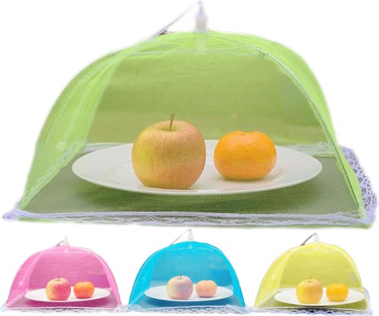 Vliegenkapjes opvouwbaar 4 stuks - vier kleuren - 30 x 30 cm - Flystopper