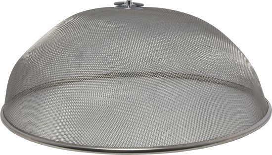 Vliegenkappen zilver voor voedsel 35 cm voedselkap - Eten/voedsel beschermen tegen ongedierte - Afdekkappen/vliegenkappen