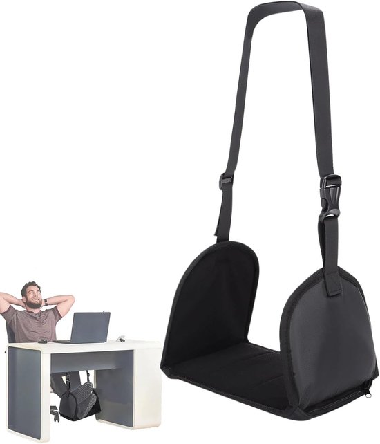 Vliegtuighangmat - Voetensteun reis - Comfortabel reizen - Verbeterde grip - 55 x 16 cm - Zwart