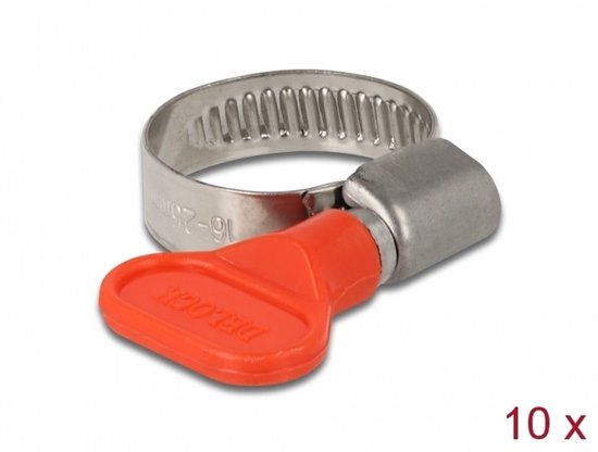 Vlinderslangklem 16 - 25 mm 10 stuks rood van Carpoint