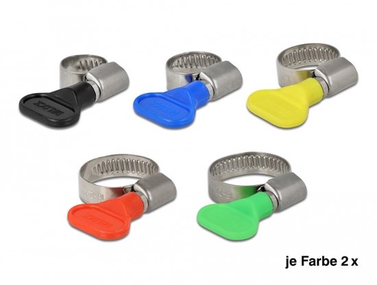 Vlinderslangklemset - diverse diameters - 10 stuks - diverse kleuren van Toolland