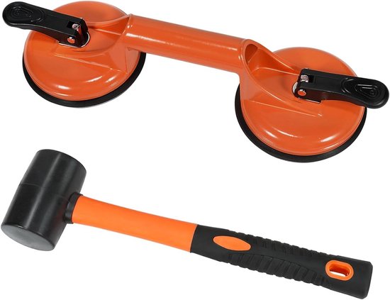 Vloer Gap Fixer - Vloer Reparatie - Laminaat Dichten - Zware Aluminium Zuignap - 2 Delige Set - Oranje