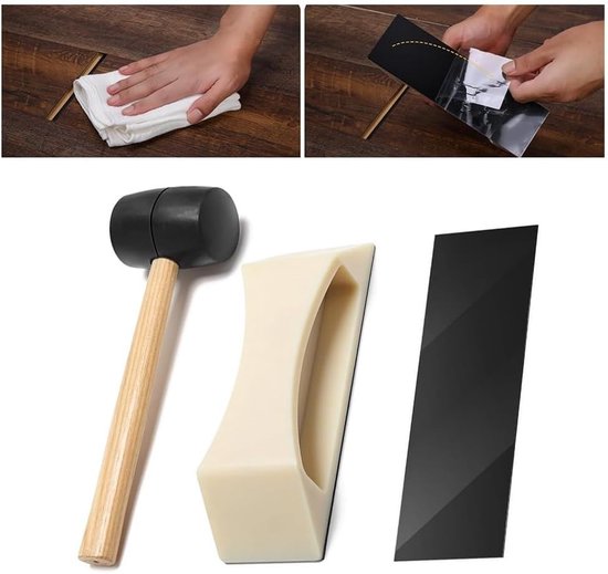Vloer Installatie Hulp Kit met HDPE Gap Fixing Tool Rubber Mallet en Wasbare Pads Compatibel met Hardhout Laminaat en LVP