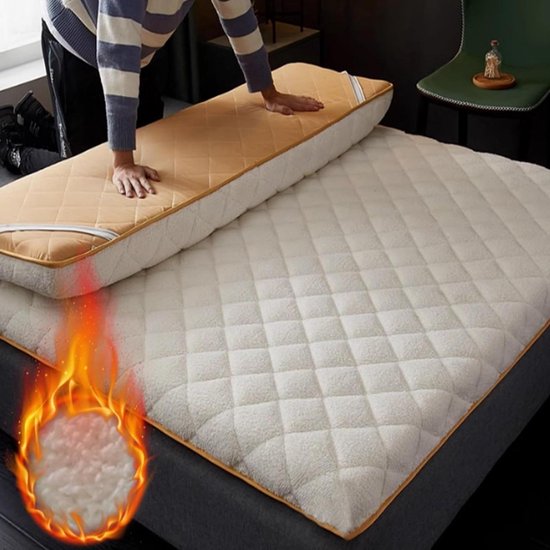 Vloer Matras - Japanse Futon - Ruimtebesparend Slapen - Ergonomisch Ontwerp - 135x200cm - Wit