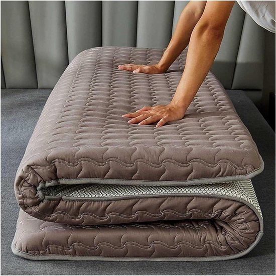 Vloer Matras - Opvouwbaar Bed - Comfortabel Slapen - Fijn Gewatteerd - 180x200cm - Grijs