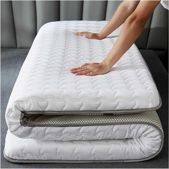 Vloer Matras - Opvouwbaar Bed - Comfortabel Slapen - Gewatteerd Ontwerp - 180x200cm - Wit