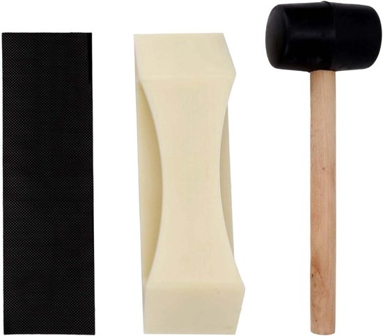 Vloer Reparatie Set - Voegen Kit - Vloeren Herstellen - Krasbestendige Hamer - 3 Delig - Multicolor van Merkloos