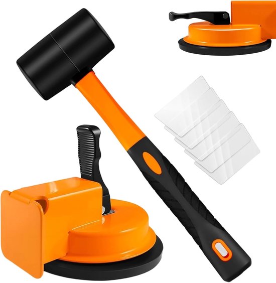 Vloer Reparatie Set - Voegen Tool - Vloeren Herstellen - Met Zuignap - 12 cm - Metaal