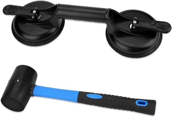 Vloer Reparatie Tool - Vloer Fixer - Laminaat Herstellen - Met Zuignap - 33 cm Lengte - Blauw