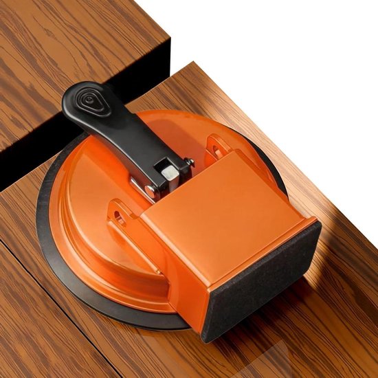 Vloer reparatiegereedschap - Laminaat fixator - Vloeren leggen - Zuignap technologie - 28 cm - Zwart/Oranje