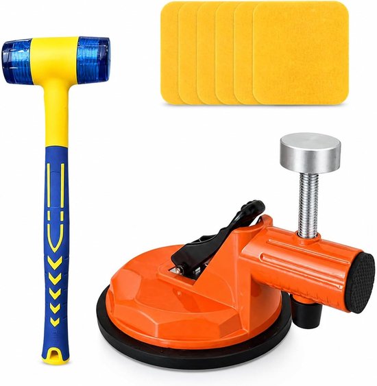 Vloer Reparatiegereedschap - Laminaat Vinyl - Vloeren Herstellen - Met Rubberen Hamer - 6 Kleefpads - Niet Gespecificeerd