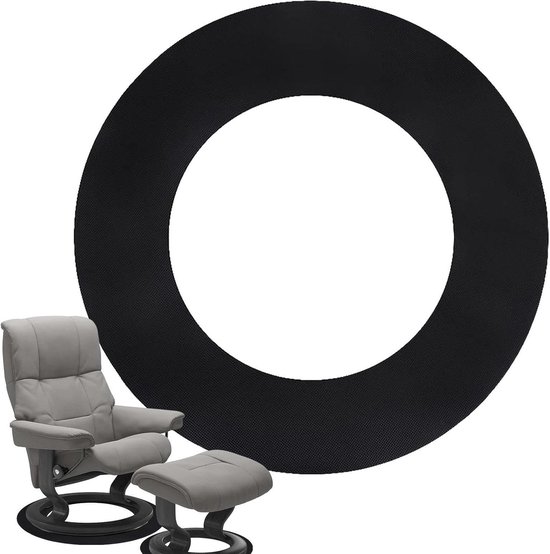 Vloerbeschermer Relaxstoel - Stopper Anti-Slip - Meubels Stabiliseren - Verdikte Rubber Noppen - 64 cm Doorsnee - Zwart