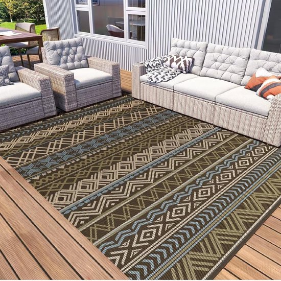 Vloerkleed voor buiten, groot, 200 x 300 cm, voor camper, groot, opvouwbaar, buiten, waterdicht, antislip, duurzaam, wasbaar, voor camping, picknick, tuin, terras, 200 x 300 cm