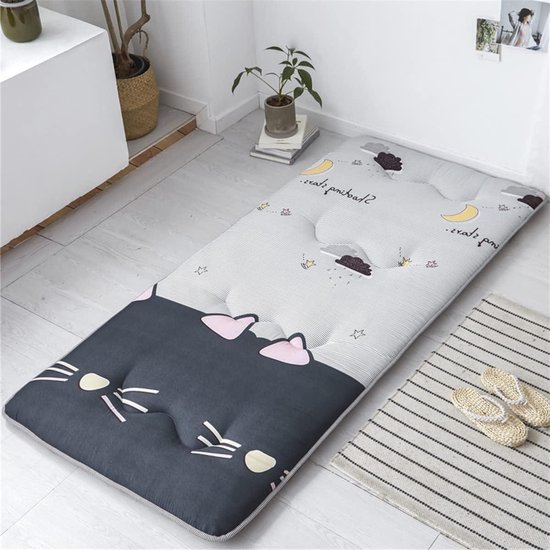 Vloermat - Japanse futon - Comfortabel slapen - Huidvriendelijk materiaal - 150x200cm - Geel