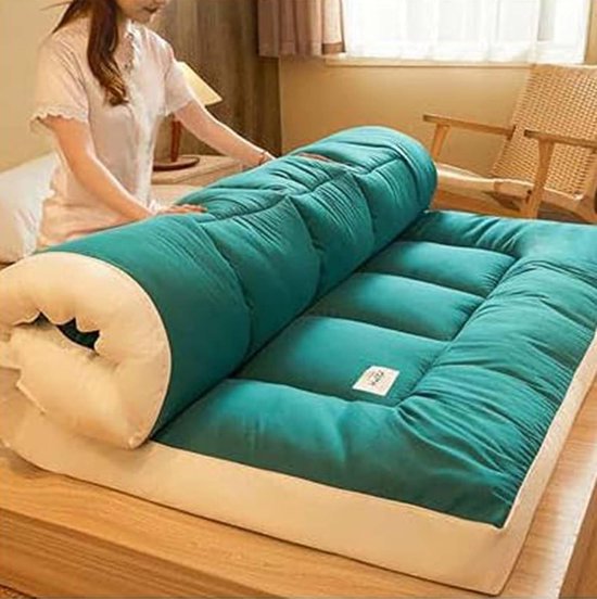 Vloermat Matras - Futon Tatami - Comfortabel Slapen - Opvouwbaar Ontwerp - 180x200cm - Grijs