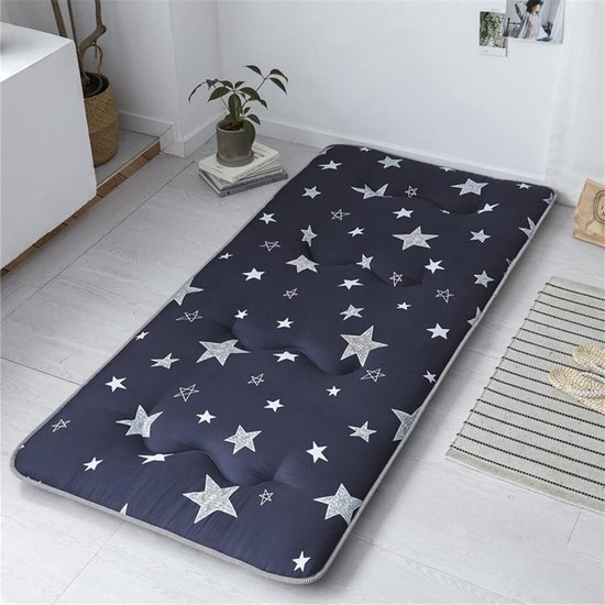Vloermat Opvouwbaar - Futon Matras Student - Comfortabel Slapen - Huidvriendelijke Stof - 180 x 200 cm - Geel
