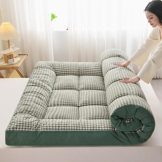 Vloermatras Dik - Opvouwbaar Gastenbed - Comfortabel Slapen - Ruimtebesparend Design - 120x200 cm - Groen