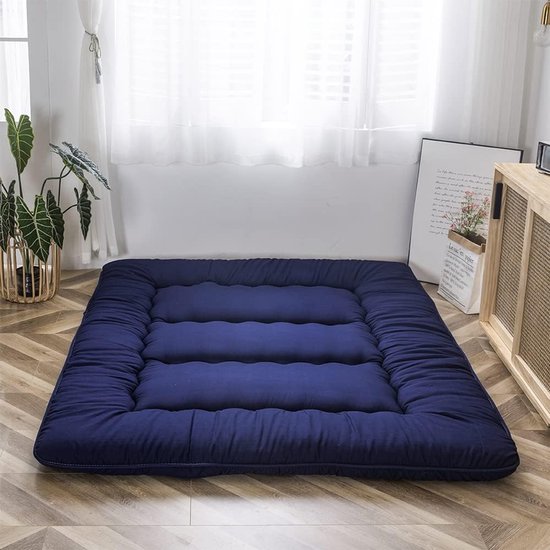 Vloermatras Extra Dik - Japanse Futon - Comfortabel Slapen - Opvouwbaar en Ventilerend - 190 x 135 cm - Geel