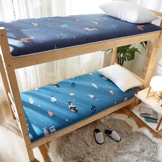Vloermatras Futon - Japanse Mat - Logeren en Reizen - Opvouwbaar en Draagbaar - Queen 150x200cm - Vis