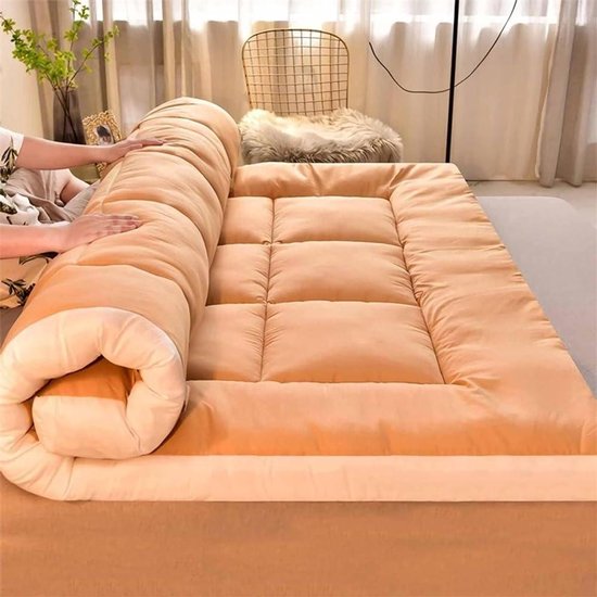 Vloermatras Futon - Japanse Matras Campingmat - Comfortabel Slapen - Extra Dik Ontwerp - 200x220cm - Brons