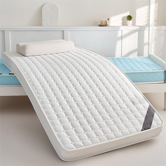 Vloermatras Futon - Japanse Slaapmat - Comfortabel Slapen - Ademend Katoen - 5/8 cm dik - Wit