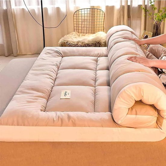 Vloermatras Futon - Japanse Slaapmat - Comfortabel Slapen - Extra Dik Gewatteerd - 90 x 200 cm - C