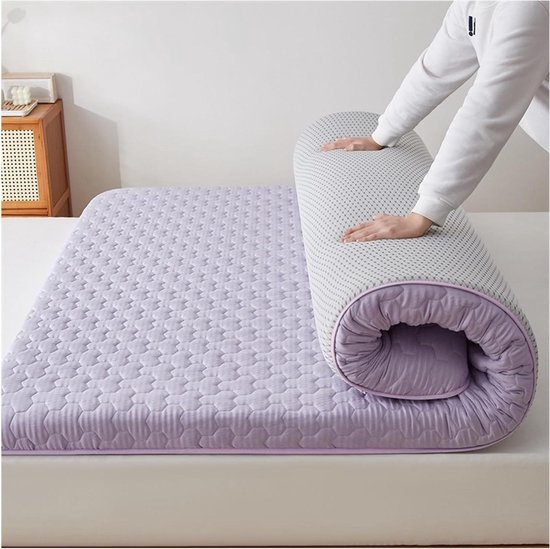 Vloermatras Futon - Japanse Tatamimat Slaapmat - Comfortabel Slapen - Ergonomisch Ontwerp - 80x190cm - Purper