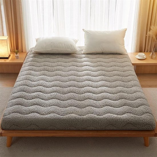 Vloermatras Futon - Opklapmatras Slaapkussen - Comfortabel Slapen - Ergonomisch Ontwerp - 180 x 200cm - Grijs