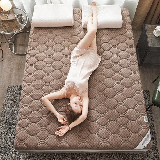 Vloermatras Futon - Oprolbare Mat - Comfortabel Slapen - Huidvriendelijke Stof - 90 x 200 cm - Grijs