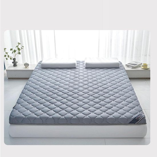 Vloermatras - Futon slaapkussen - Comfortabel slapen - Opvouwbaar en draagbaar - Tot 180x200 cm - Grijs