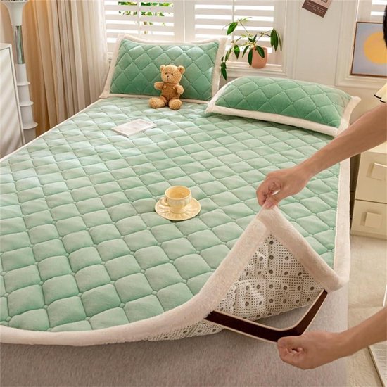 Vloermatras Futon - Slaapmat Opvouwbaar - Comfortabel Slapen - Volledige Vulling - 200x220 cm - Groen