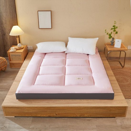 Vloermatras Futon - Slaapmat Opvouwbaar - Gastvrij Ontvangen - Drielaags Vulling - 100x200cm - Grijs