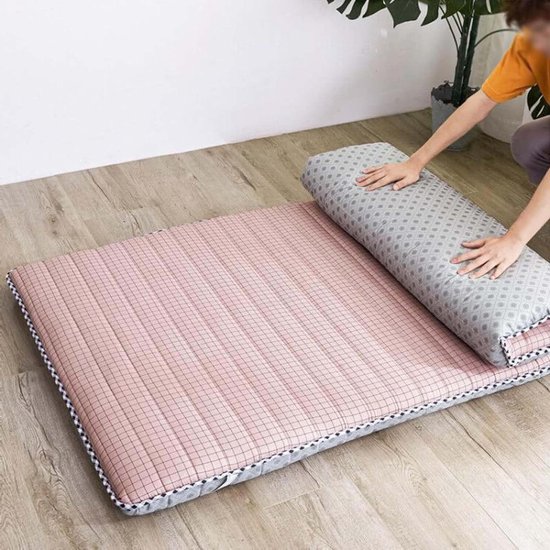 Vloermatras Futonmatras - Tatami Slaapmat - Comfortabel Slapen - Drielaagse Vulling - 100x200cm - Grijs