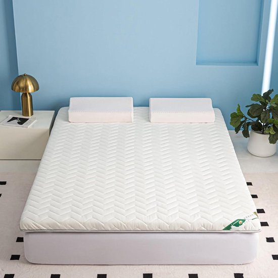 Vloermatras - Japanse futon - Comfortabel slapen - Opvouwbaar ontwerp - 70x190cm - Wit