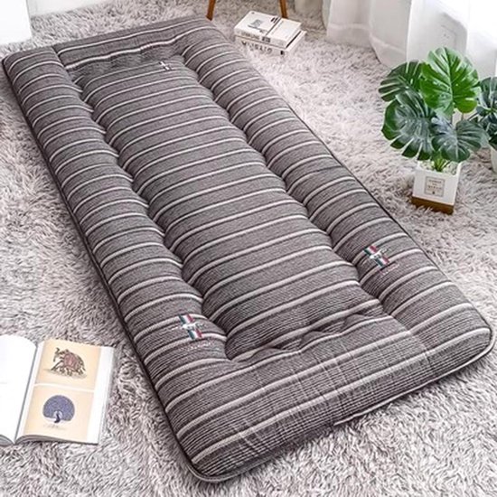 Vloermatras - Japanse futon - Comfortabel slapen - Verstelbare dikte - 90x200cm - Grijs