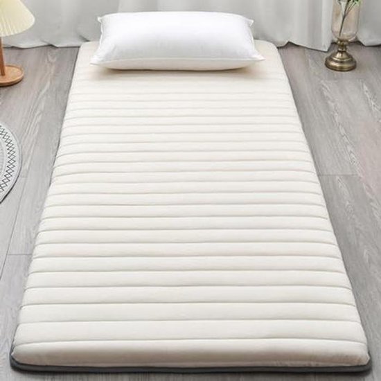 Vloermatras - Japanse Mat - Comfortabel Slapen - Dikke Vulling - 80x200cm - Crème