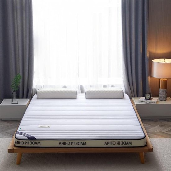 Vloermatras - Japanse slaapmat - Comfortabel slapen - Opvouwbaar ontwerp - 200x220cm - Wit