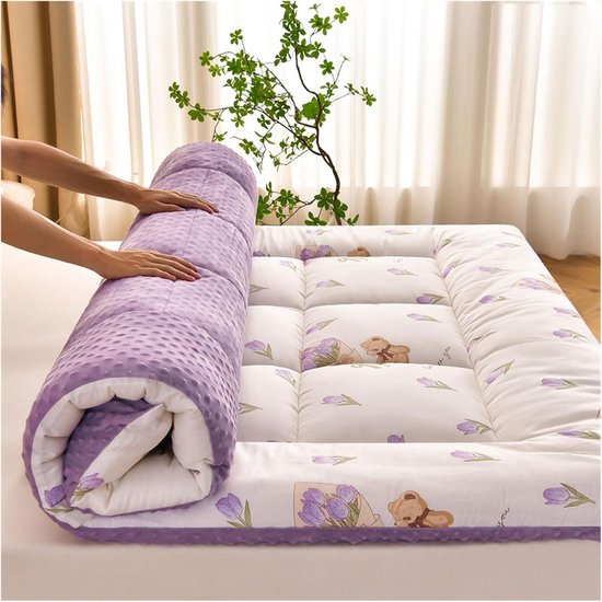 Vloermatras Katoen - Tatami Kussen - Comfortabel Slapen - Oprolbaar Ontwerp - 90 x 200 cm - Niet gespecificeerd van Merkloos