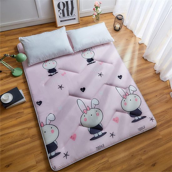 Vloermatras - Matras Topper Futon - Kamperen Slapen - Huidvriendelijk Ademend - 100x200cm - Grijs