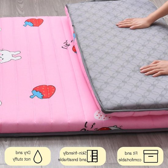 Vloermatras - Oprolbaar Futon - Draagbaar Slapen - Verdikt 5cm - 80x190cm - Aardbei