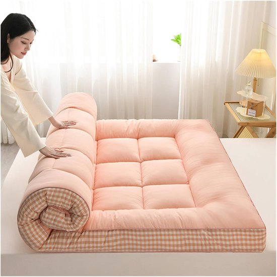Vloermatras - Oprolbare Matras - Comfortabel Slapen - Ademend Katoen - 90x200cm - Jade