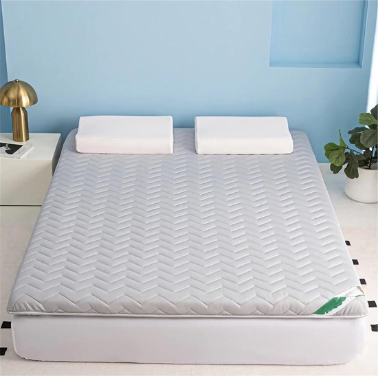 Vloermatras Opvouwbaar - Gastenmatras Slaapbank - Comfortabel Slapen - 4-Laags Ademend - 80 x 190 cm - Grijs