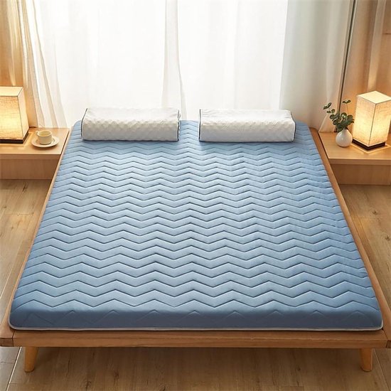 Vloermatras Opvouwbaar - Gastenmatras Tatami - Comfortabel Slapen - Lichaamsvormende Ondersteuning - 180x200cm - Blauw