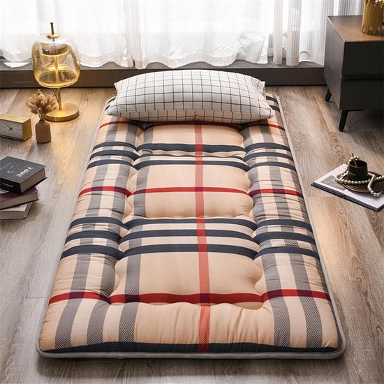 Vloermatras Opvouwbaar - Japanse Futon Tatami - Gastvrij Slapen - Drielaags Vulling - 120x200cm