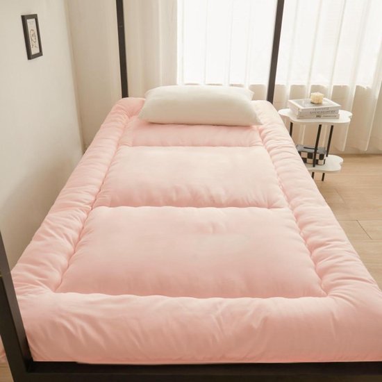 Vloermatras Opvouwbaar - Logeerbed Mat - Comfortabel Slapen - Ademende Stof - 150 x 200 cm - Roze