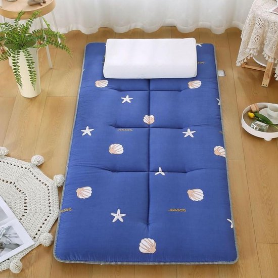 Vloermatras Opvouwbaar - Tatami Mat - Comfortabel Slapen - Antislip Achterkant - 90x200cm - Marineblauw