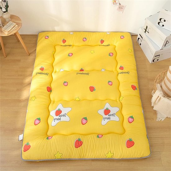 Vloermatras - Tatami mat slaapkussen - Comfortabel slapen - Verbreed ontwerp - 90x200cm - Geel