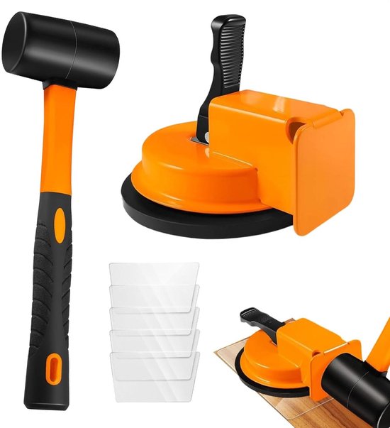 Vloeropeningen Fixerset - Voegengereedschap Reparatie - Vloeren Leggen - Inclusief Rubberen Hamer - 5 Reserve Pads - Meerkleurig